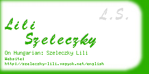 lili szeleczky business card